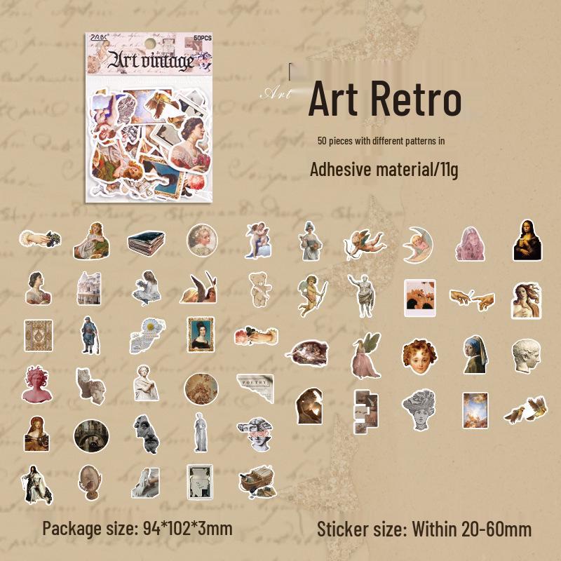 ZABC Sticker Pack Retro Collection: 6 Styles for Journaling & Collage