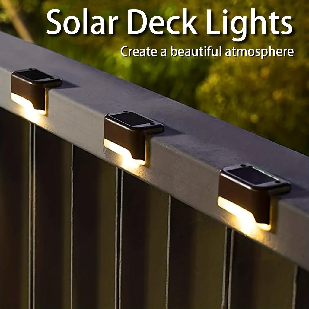 4 Solar Outdoor Deck Lights,Outdoor LED Decorative Lights,Garden Walk Lights,Outdoor Fence Lights,Outdoor Stairs, Steps