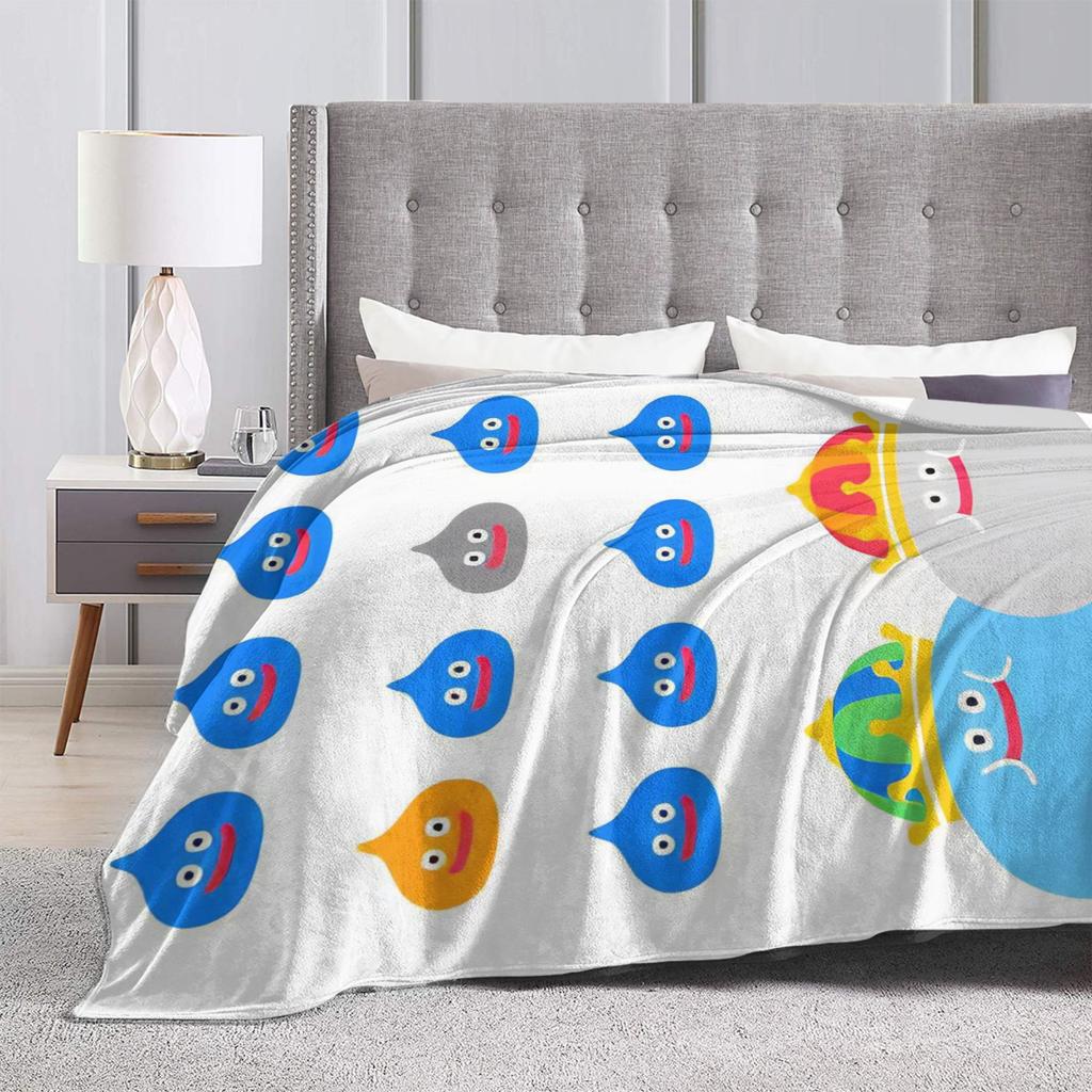 D-Dragon Quest Slimes Plush Blanket Children  Flannel Throw Blanket For Living Room Warm Soft Quality Bedspread Birthday Gift