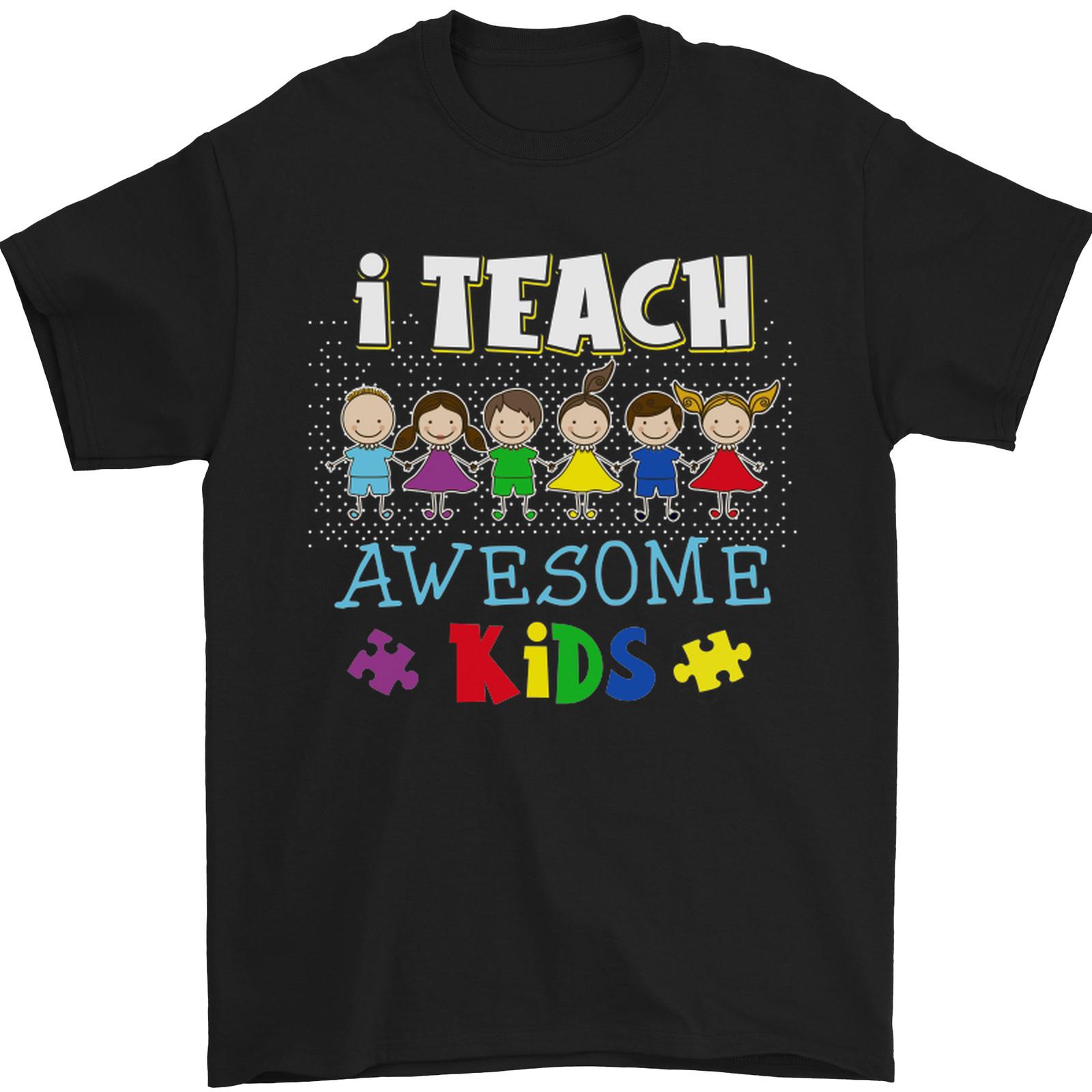 Autism Teacher I Teach Awesome Kid Autistic Mens T-Shirt 100% Cotton S