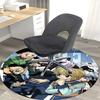 1pc Hunter x Hunter Anime Cartoon Design Round Carpet  Office Chair Mat, NonSlip Rug for Home Decor, Living Room, Bedroom
