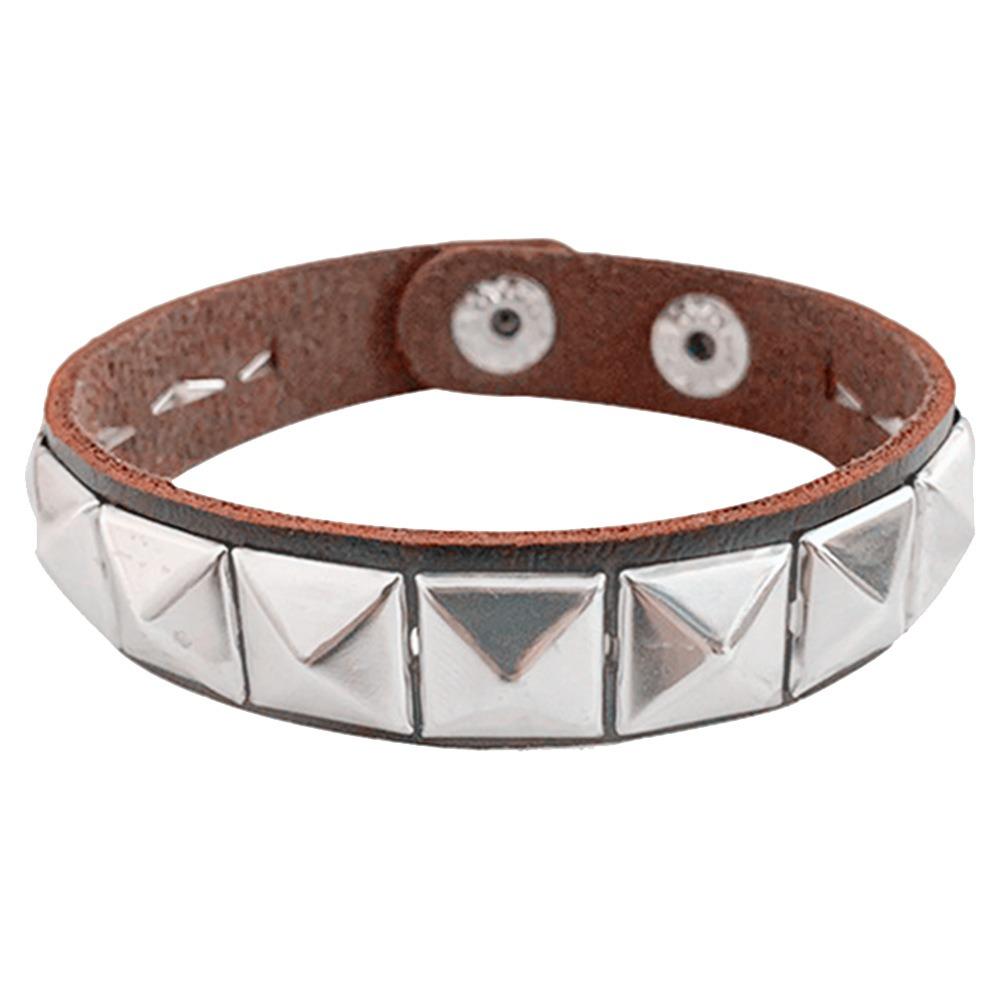 Bangle Spiked Studded Bracelet PU Leather Bangle Unique Rivet Bracelet Men Women