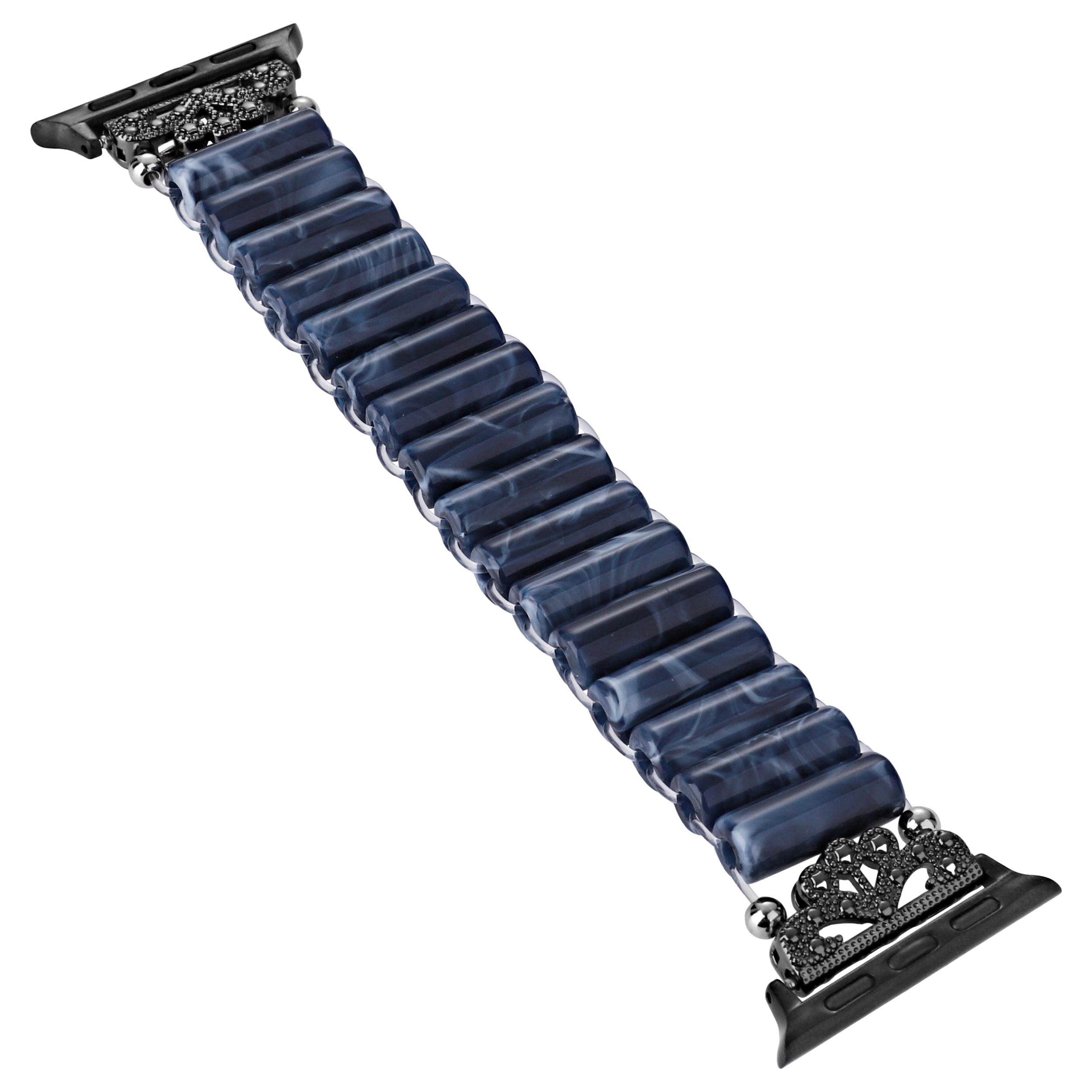 

Watch Band for Apple Watch Series 10 42mm/9 8 7 41mm/SE (2023) SE (2022) SE 6 5 4 40mm/3 2 1 38mm Tube Bead Resin Strap Deep Pink