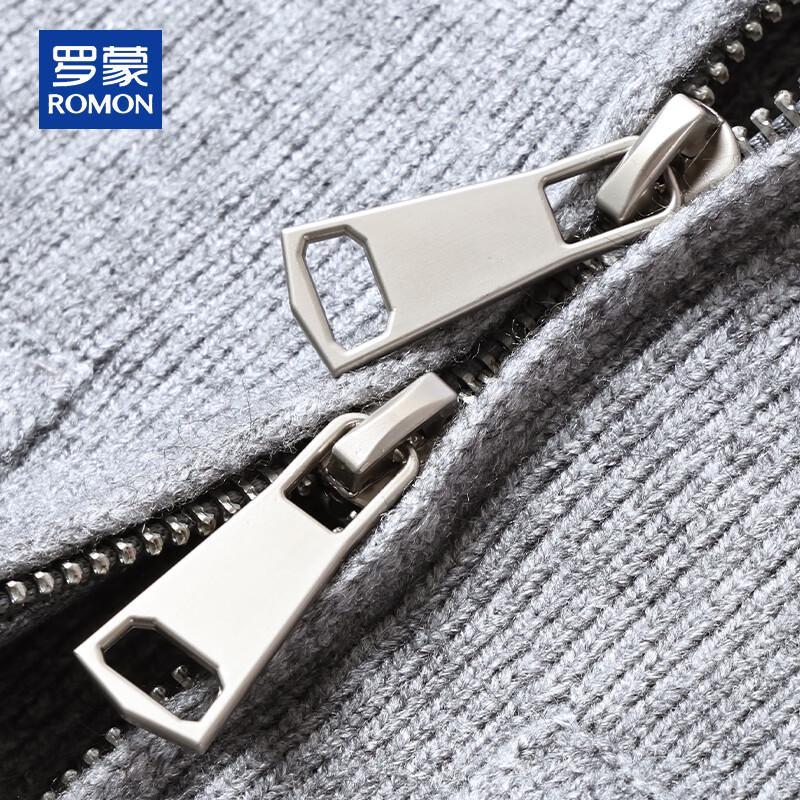 ROMON Men's Cashmere Blend Hooded Zip Cardigan Sweater