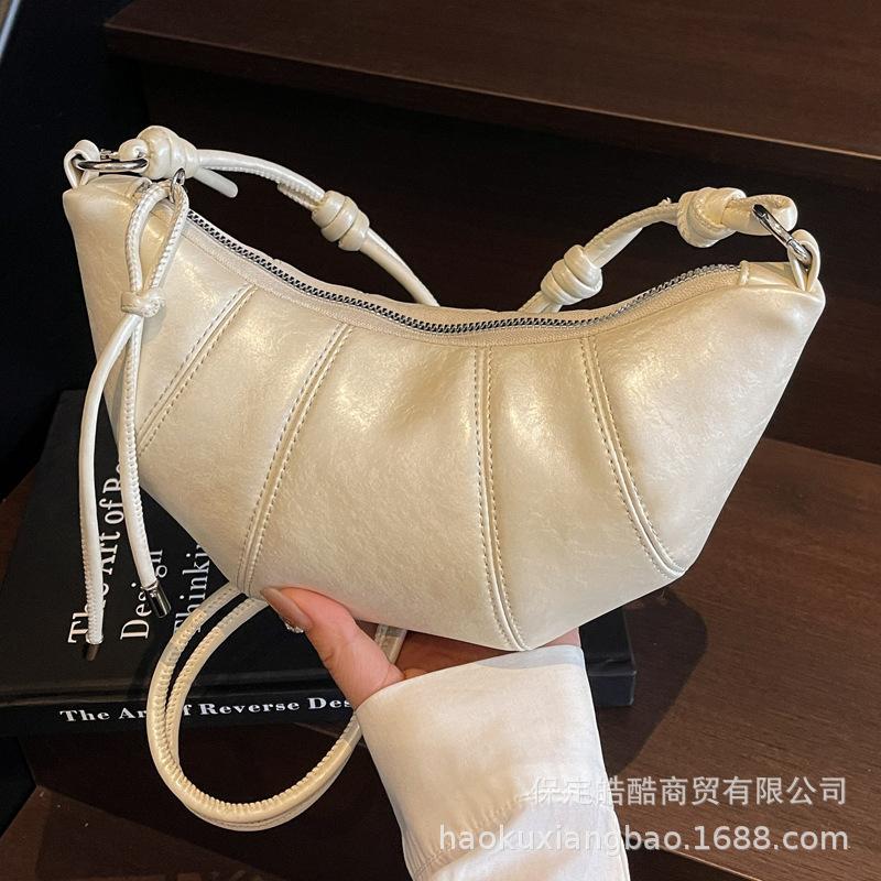 Niche design bag women's 2025 summer new fashion one shoulder crossbody croissant bag high-end underarm dumpling bag