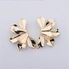 Irregular Flower Petal Smooth Metal Exaggerated Golden Big Drop Earrings for Women Geometry Punk Ear Party Jewelry