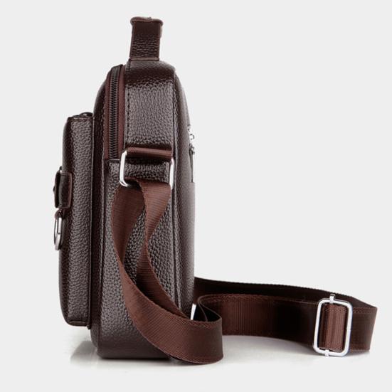 Shoulder Bag Adjustable Strap Waterproof Solid Color Lightweight Large Capacity Crossbody Bag for Business