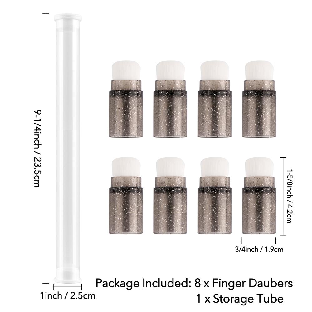 

8pcs Mini Stackable Blender Brushes for Card Making 3/4inch Soft Bristles Finger Daubers Ink Blending Tool with Storage Box