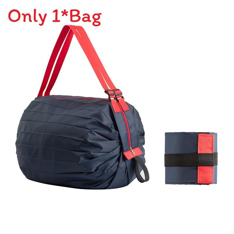 Nylon Foldable Shopping Bag With Large Capacity Waterproof Tote For Grocery Use