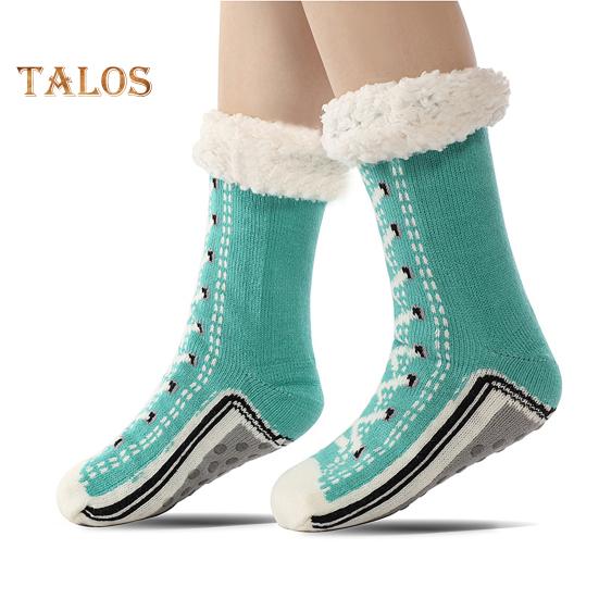 1 Paar Wintersocken, Schuhe, Muster, Plüschfutter, Wärmespeicherung, Weihnachtssocken mit hohem Schlauch, Beinwärmer, Herbst-Winter-Bodensocken, Weihnachtsgeschenk