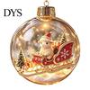 Festive Party Decorations Glowing Christmas Story Ornament, Light?Up Mini Holiday Scene Hanging Ball with Warm Gift Embellishments LED Light, Clear
