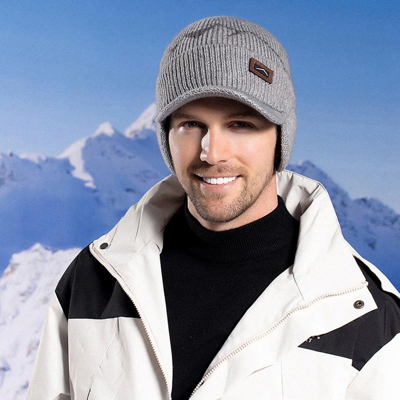 Winter Outdoor Cycling Ear Protection Cap Fleece Thick Cap Men's Coldproof Warm Knitted Wool Cap