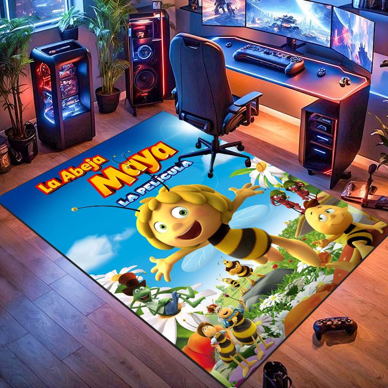 Tappeto A Pelo Corto Stampato Film Cartone Animato Maya l'Ape Tappetino Rettangolare Antiscivolo Tappeto Decorativo Carino Animazione per Bambini per Camera da Letto Soggiorno