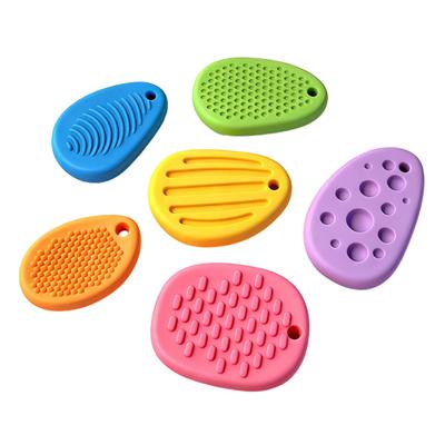 6Pcs Sensory Stone Eraser Set Textured Worry Stone Fidget Eraser Classroom Focus Aid Anxiety Stress Relieving Mini Eraser Toy