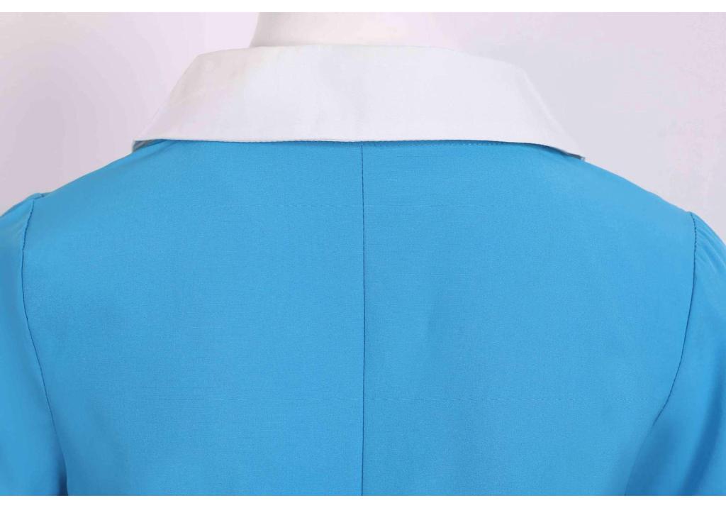 Europäisches & Amerikanisches Sommerkleid mit kurzen Ärmeln, Kragen, einfarbig, lässig, mit weitem Saum