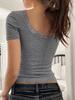 2025 Spring/Summer Y2K Women's Slim Fit Lace U-neck T-shirt