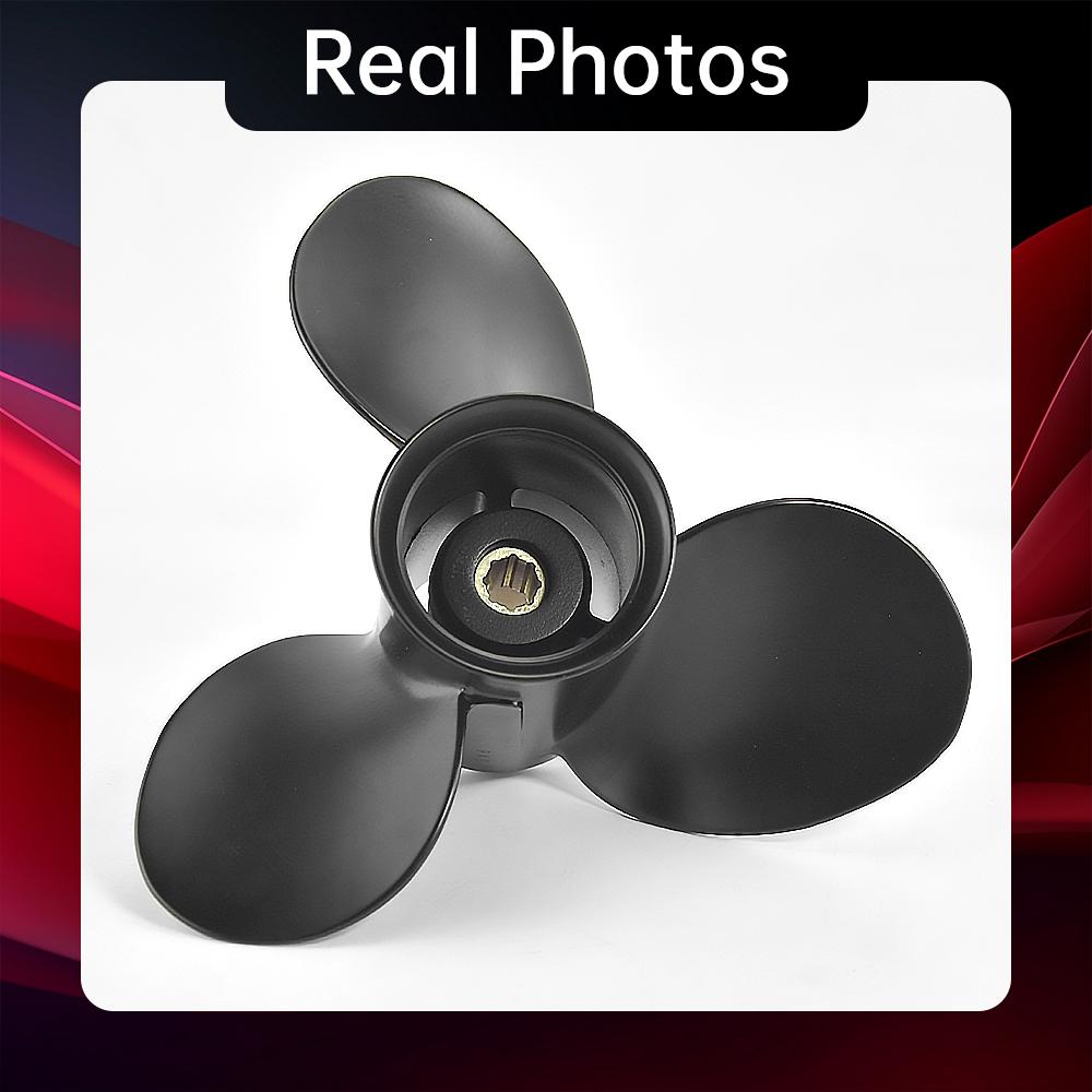 9x8 per Tohatsu Mercury Nissan 6hp 8hp 9.9hp 10hp 15hp Vite fuoribordo 9*8 Motore per barca Elica in lega di alluminio 3 pale 8 scanalature