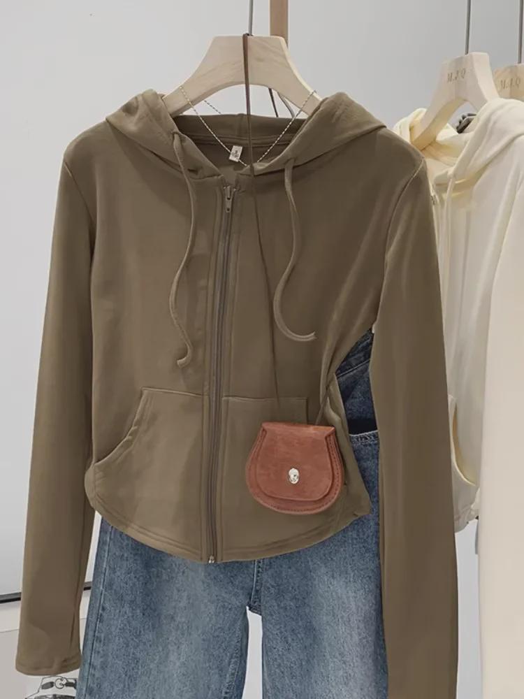 Women's Pure Desire Hooded Cardigan - Autumn/Winter Slim Fit, Long Sleeve, Short Style Sweater