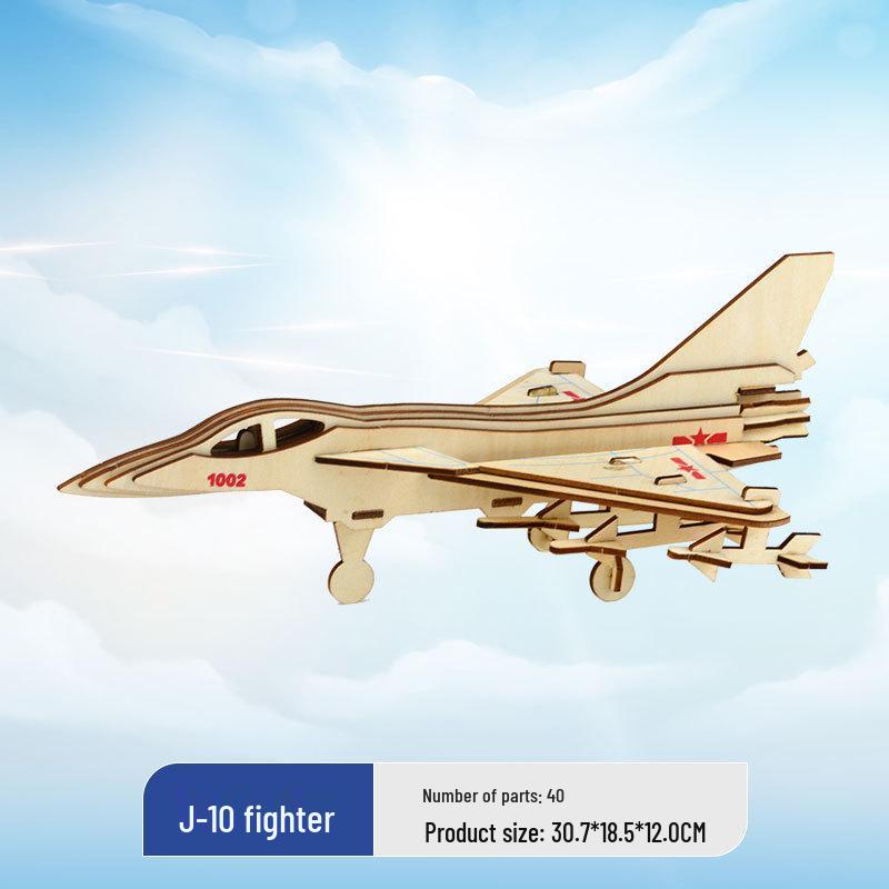 Wooden 3D Military Puzzle Model - Educational DIY Toy for Boys