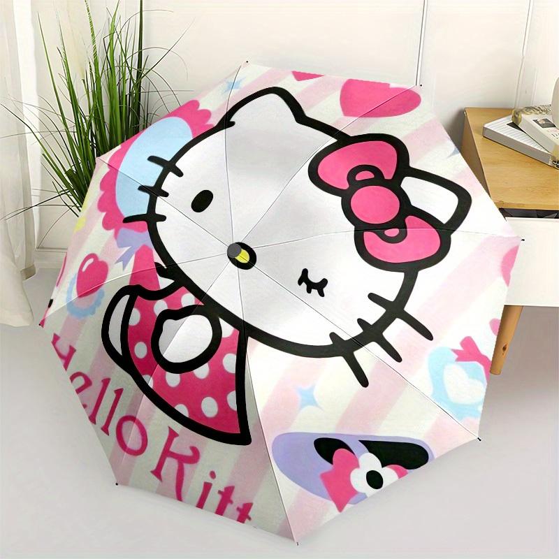1pc Hello Kitty Pink Background Umbrella with Plastic Handle,Suitable for All Seasons Home Travel Outdoor UmbrellaSanlio673
