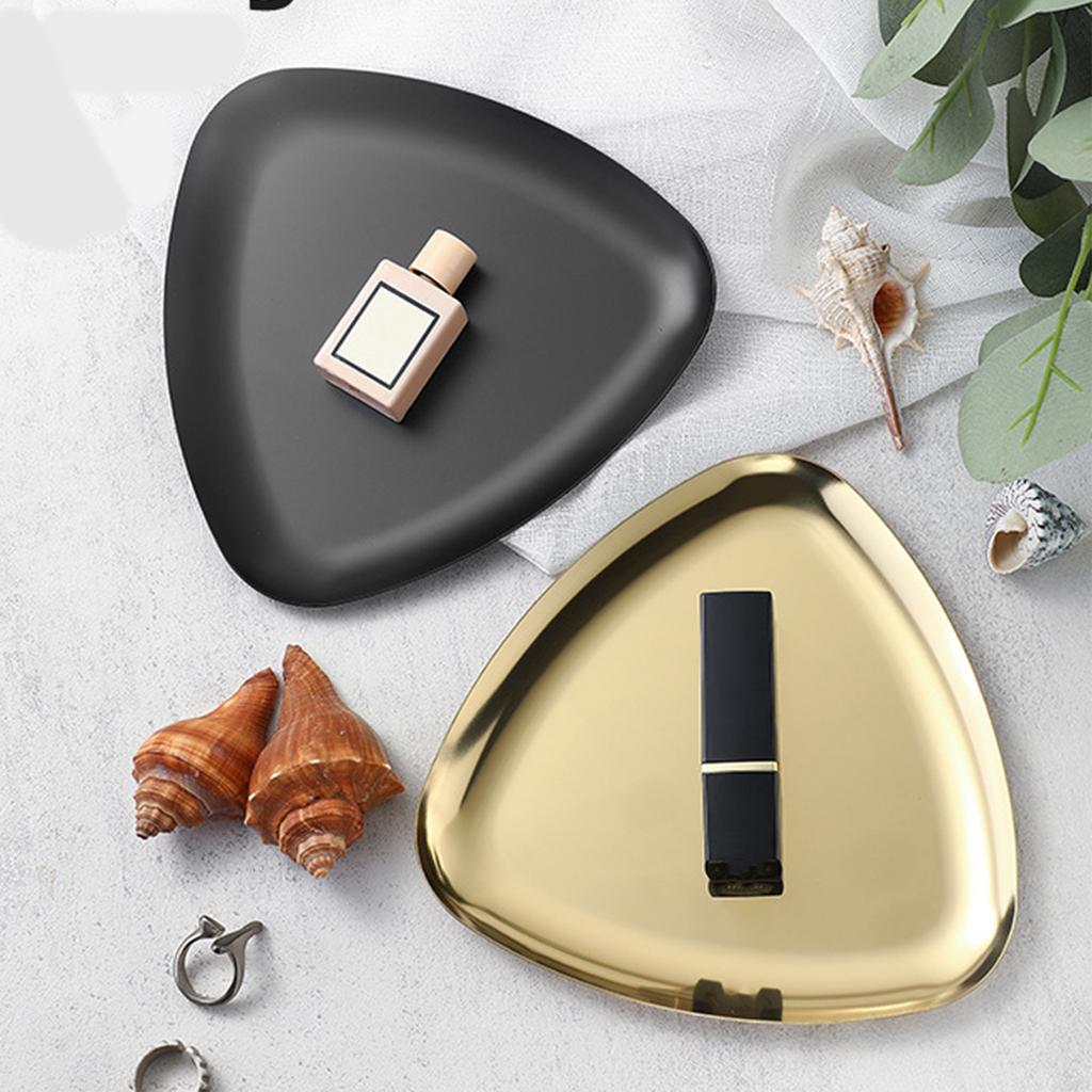 Elegant Triangle Shaped Metal Tray For Jewelry And Cosmetic Storage Decorative Organizer For Home Office Display