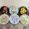 Colorful Flower Ribbon Embroidery Kit Floral Patterns Embroidery Set Cross Stitch Set Beginner