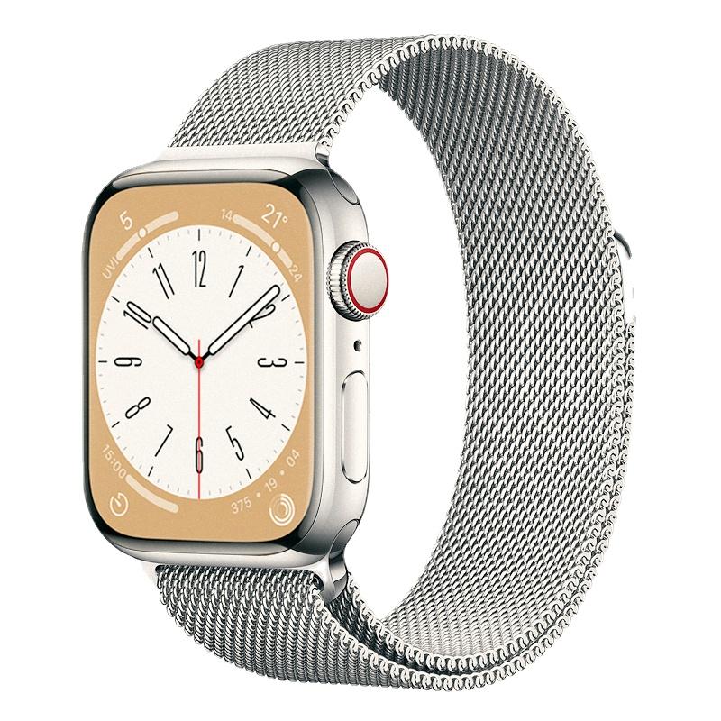 Milanesiskt armband för Apple Watch Band Strap 42mm 38mm 44mm 40mm Länkarmband i rostfritt stål Armbandsur för Iwatch 5/4/3/2/1 49mm 41mm