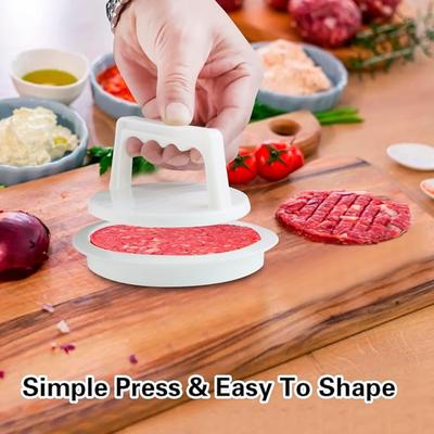 Accesorii pentru presă pentru hamburgeri umplute rotunde Presă pentru burgeri Mașini de făcut chifle, Presă pentru hamburgeri zdrobite Patty Burger Carne Cârnați Mașini pentru carne de vită Mucegai Gadget de bucătărie