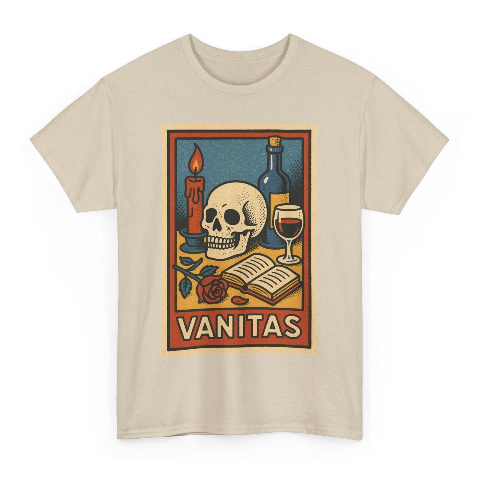 Vanitas Comic T-Shirt: Retro Memento Mori Graphic Tee L