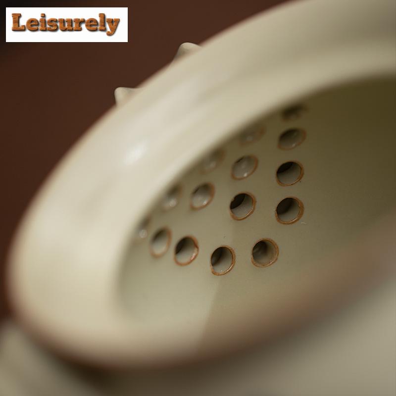 200ml Imitation Song Ru Kiln Teapot Man Jianghong Hand-operated Pot Japanese Tea Brewing Kettle Tableware Accessories Decoration