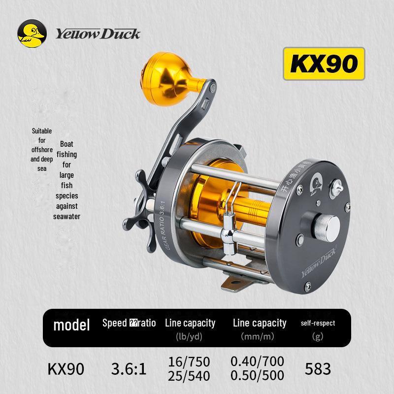 

Leiqiang Anti-Seawater Metal Boat Fishing Reel for Offshore Long-Distance Casting 35 catties, KX90, left hand, single rocker