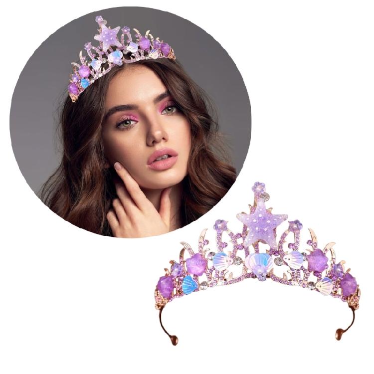Braut Seesterne Kronen Stilvolle Anmutige Kronen Hochzeitsfoto Accessoire Braut Kristall Haarband Hochzeitsfoto Requisiten