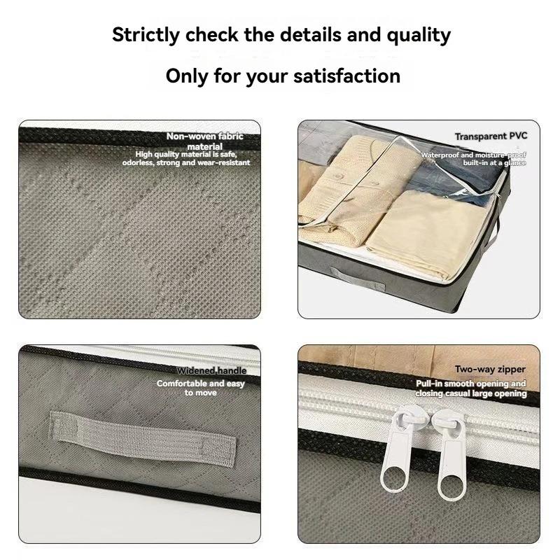 Extra-Large Under Bed Storage Bag - Thickened Non-Woven Fabric, Breathable & Foldable for Clothes, Quilts & Linens Space-Saving