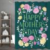 Happy Mother'S Day Green Floral Shower Curtain, Bathroom Decorative Shower Curtain, Waterproof Shower Curtain With Hooks