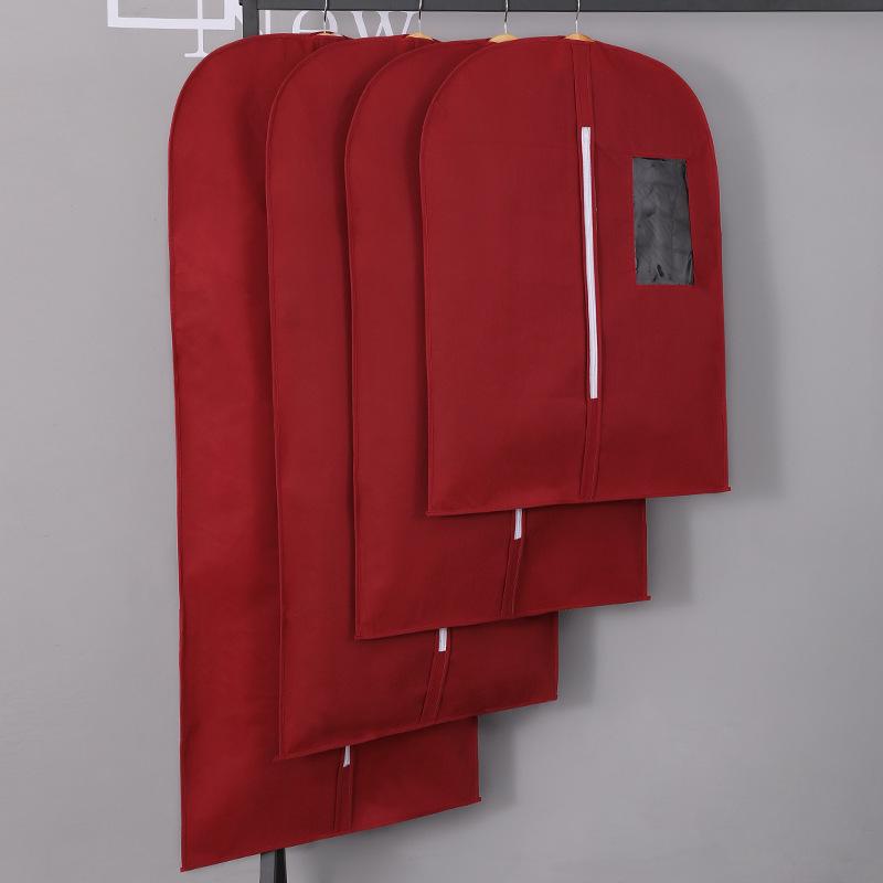 

Breathable Non-Woven Garment Cover for Suits & Wedding Dresses, Logo Printable 60*80 cm бордовий