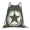 Custom Military Tactical Skull Star Drawstring Backpack Bags Women Men Lightweight Gym Sports Sackpack Sacks for Training