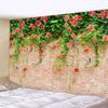 Stone Wall Flower 3D Print Tapestry Polyester Fabric Living Room Wall Decorative Art Blanket Bohemian Hippie Beach Picnic Mat