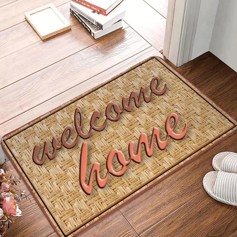 Rustic Welcome Mat for Front Door Outdoor Entrance Door Mat Ideal Rug for Home Indoor Farmhouse Funny Kitchen Carpet Home Decor