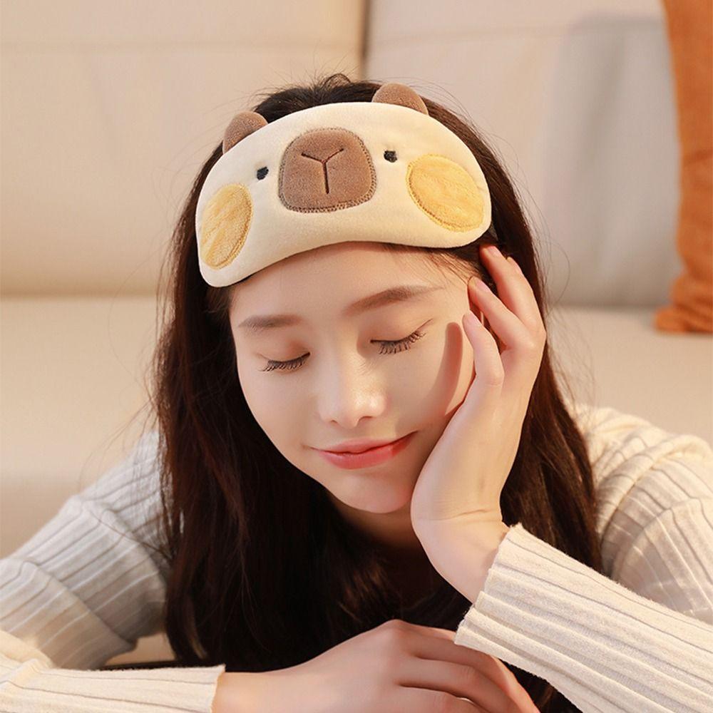 Cute Plush Sleeping Eye Covers Cartoon Night Eyeshade Shading Sleeping Mask  Eye Care Tools