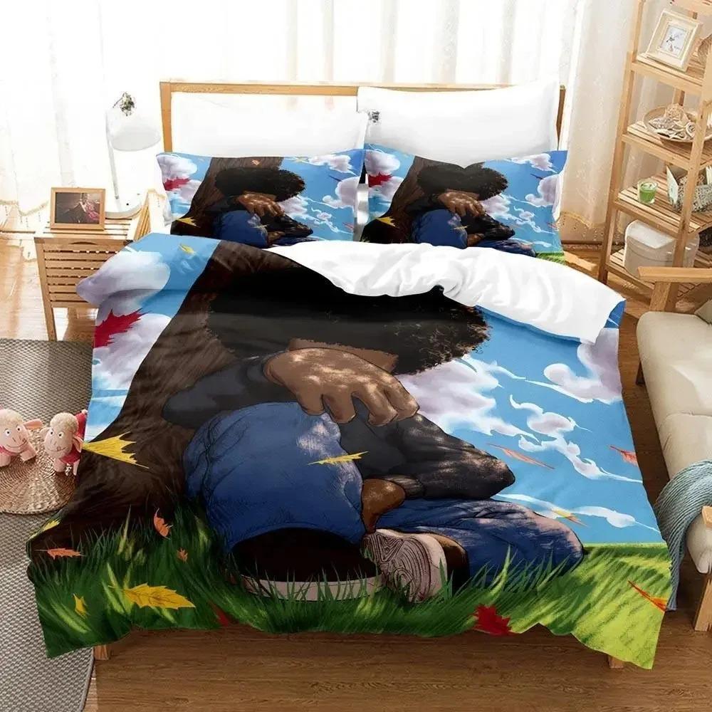 New The Boondocks Bedding Set Single Twin Full Queen King Size Bed Set Aldult Kid Bedroom Duvetcover Sets 3D Anime Bed Sheet Set