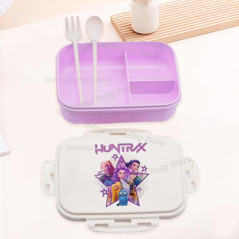 Kpop Demon Hunters Student Bento Boxes Rumi Mira Zoey Portable Kids Lunch Box School Office Microwave Fruit Food Container