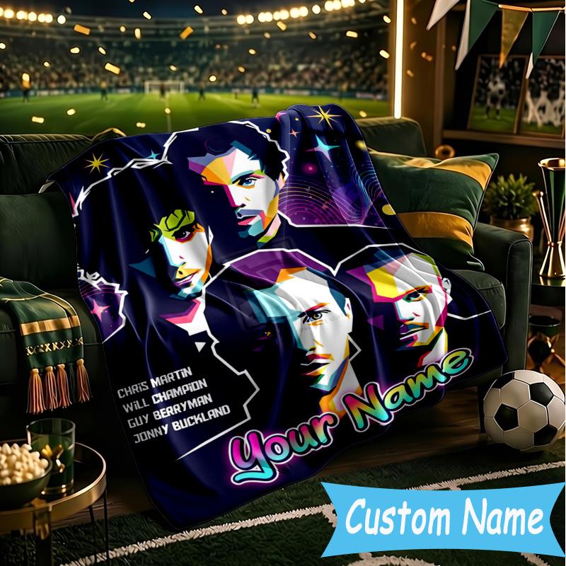 Custom Personalized Blanket Cold-play Music Soft Throw Blanket, Suitable for Family and Friends, Sofa Blanket,Home Decor Christmas gift