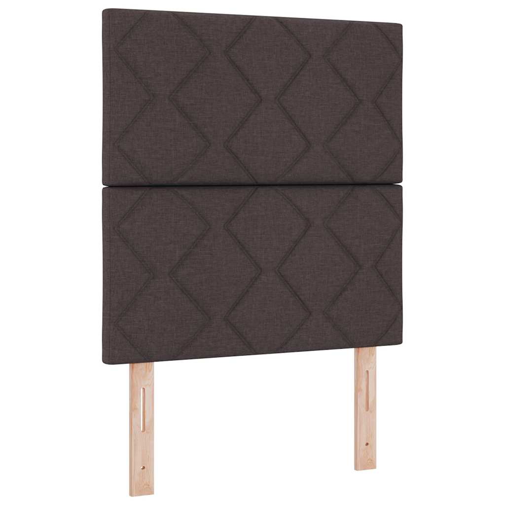 Boxspring bed with headboard Dark Brown 80 x 200 cm Fabric