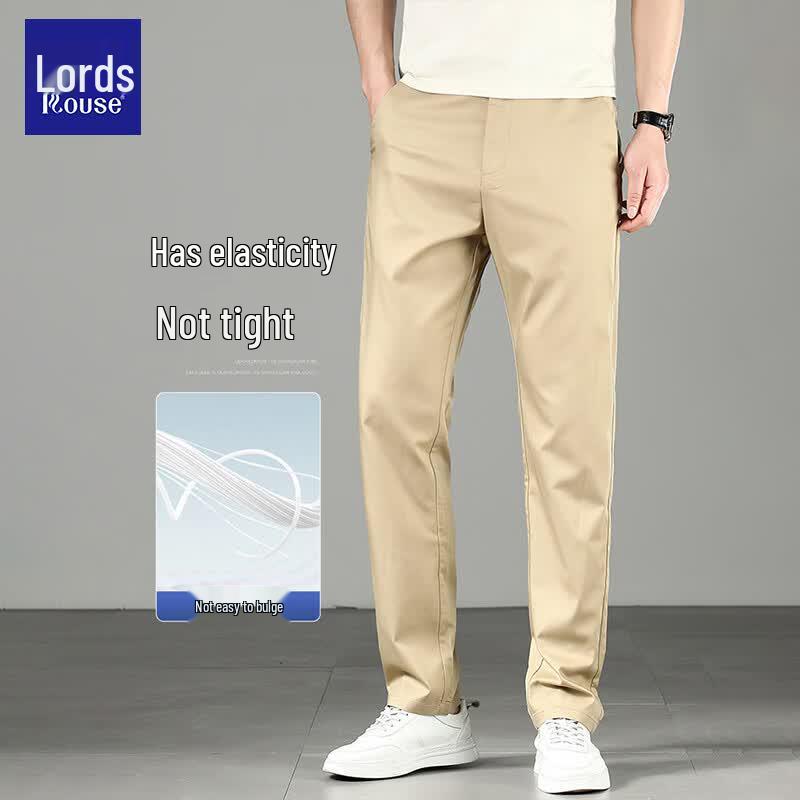 Luozi Men's Summer Thin Business Casual Straight-Leg Pants
