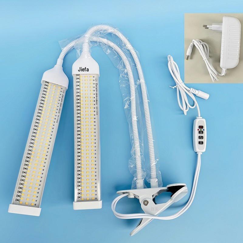 LED Plant Grow Light: 12V Clip-On Full Spectrum with Dimming & Timing for Seedling Sunlight Imitation