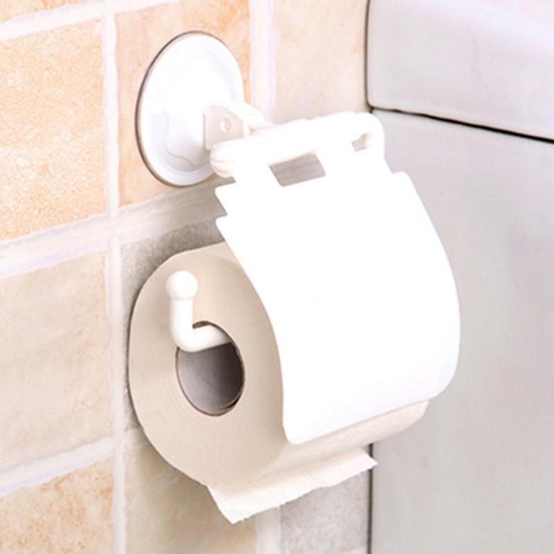 Plastic Suction Cup Toilet Paper Holder Bathroom Wall Mounted WC Paper Phone Holder Shelf Towel Roll shelf Bathroom Accessories