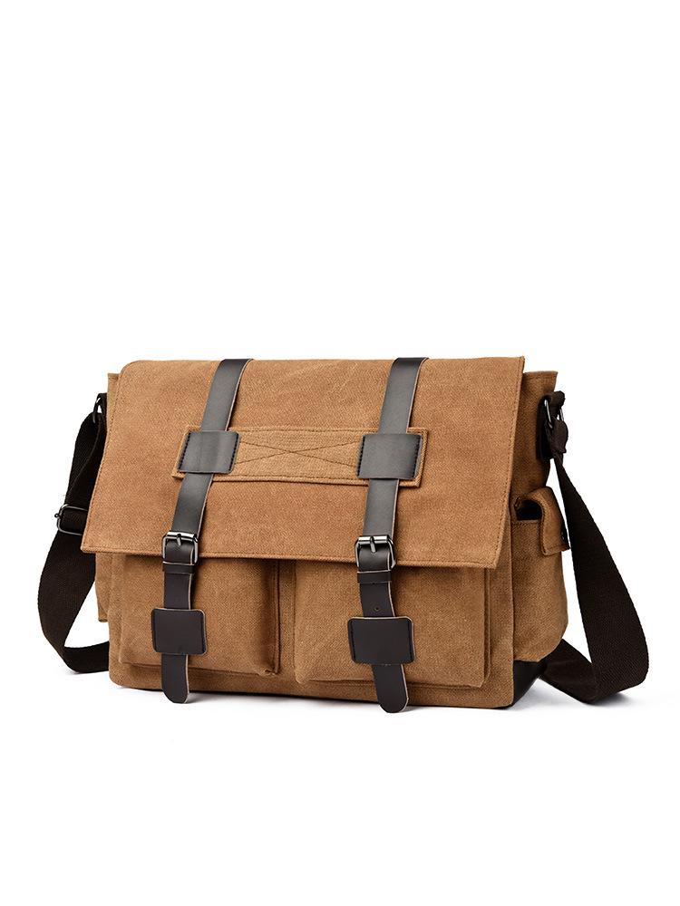 Korean Canvas Messenger Bag: Trendy Large Capacity Shoulder Bag for Men, Students, and Camera Gear