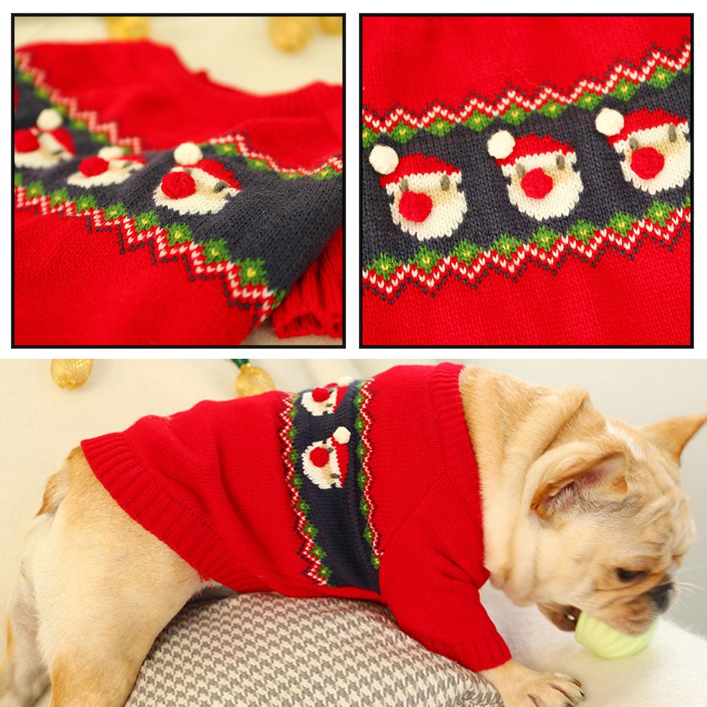 Warm Dog Clothes for Small Medium Dog Windproof Cat Sweater Pet Clothing for Christmas Outdoor Walking Sweater Winter