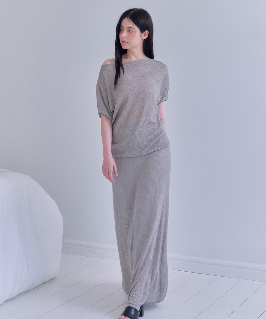 Mejongleuhaleu Jeanne Knit Set (Off-Shoulder Knit + Skirt) 3 Colors