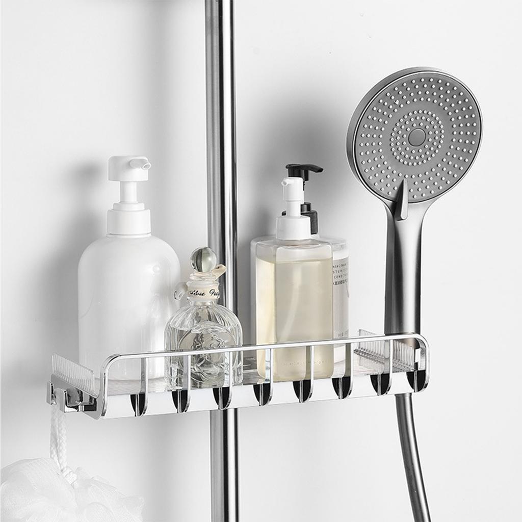 Practical Space Saving Shower Rod Organizers Without Tool Required Bath Accessory for 19 25mm Diameter Track ABS